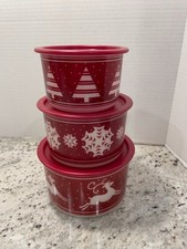 Conjunto de 3 recipientes empilháveis de Natal Tupperware comprar usado  Enviando para Brazil