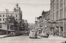 Usado, Cartão postal foto RPPC Houghton MI Sheldon Street cena carros clássicos década de 1930 comprar usado  Enviando para Brazil
