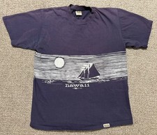 Camiseta gráfica vintage 1972 Crazy Shirts Havaí veleiro azul desbotado feita nos EUA 20x27 comprar usado  Enviando para Brazil