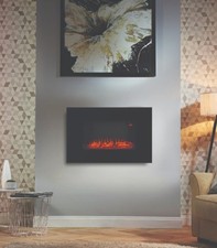black curved electric fire for sale  LEEDS