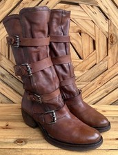Botas AS 98 Airstep italianas com zíper boho motociclista marrom desgastado tamanho UE 40/EUA 9-9.5 comprar usado  Enviando para Brazil