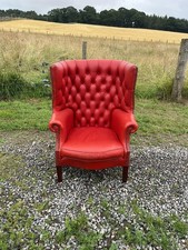 Vintage red leather for sale  MUIR OF ORD
