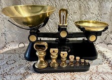 VINTAGE INGLÊS F J THORNTON & CO Ltd ESCALAS DE COZINHA PRETO 7 PESOS DE SINO SUPORTE comprar usado  Enviando para Brazil