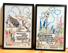 Vintage framed embroidery for sale  SHREWSBURY