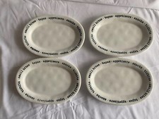 Lote de 4 pratos de lanche Hors d'oeuvres torta de lama cerâmica pequenas mordidas 5" oval comprar usado  Enviando para Brazil