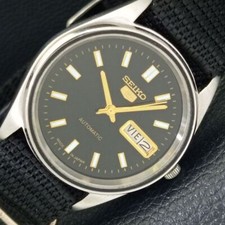 RELÓGIO MASCULINO VINTAGE SEIKO 5 AUTOMÁTICO 6119C JAPÃO MOSTRADOR COR PRETA a433861-a comprar usado  Enviando para Brazil