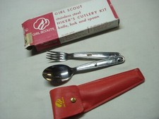 VINTAGE GIRL SCOUTS STAINLESS STEEL HIKER'S CUTLERY KIT - FORK AND SPOON ONLY comprar usado VINTAGE GIRL SCOUTS STAINLESS STEEL HIKER'S CUTLERY KIT - FORK AND SPOON ONLY comprar usado  Enviando para Brazil