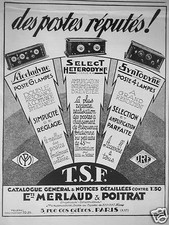 Publicité 1927 tsf d'occasion  Compiègne