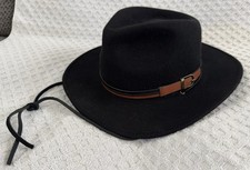 Chapéu Fedora Conner Port Douglas Lã Outback Preto Tamanho Médio UPF Proteção Solar, usado comprar usado  Enviando para Brazil