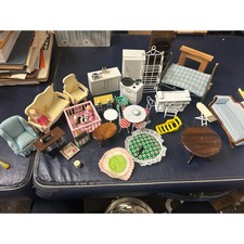 39 peças cadeiras de mesa vintage para casa de bonecas móveis eletrodomésticos madeira metal plástico comprar usado  Enviando para Brazil