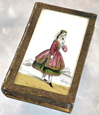 Pintura reversa de luto vitoriana antiga em miniatura de vidro caixa de lembrança vintage comprar usado  Enviando para Brazil