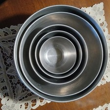 Conjunto de 5 tigelas de mistura vintage de aço inoxidável comprar usado  Enviando para Brazil