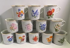 Caneca de café com nervuras flor boêmia original do mês acabamento em ouro branco escolha 1 comprar usado  Enviando para Brazil