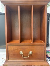 Organizador de caixa de escritório de madeira Bombay Co armazenamento de mesa com gaveta 1997 comprar usado  Enviando para Brazil