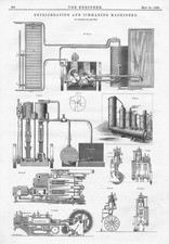 Máquinas de refrigeração e fabricação de gelo impressão antiga 1886 comprar usado  Enviando para Brazil