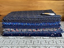 Lote de Tecido Vintage 21+Jardas Algodão/Misturas Azul Floral Acolchoado Costura Artesanato, usado comprar usado  Enviando para Brazil