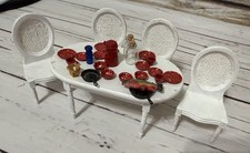 Móveis em miniatura para casa de bonecas mesa para sala de jantar, cadeiras acessórios escala 1:12 comprar usado  Enviando para Brazil