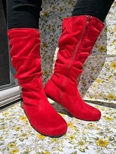 Novas Botas Femininas Desleixadas Causais Meia Panturrilha Vermelha Zíper Camurça Falsa comprar usado Novas Botas Femininas Desleixadas Causais Meia Panturrilha Vermelha Zíper Camurça Falsa comprar usado  Enviando para Brazil