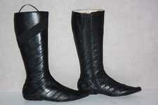 MINELLI  Bottes Pointues Cuir Matelassé Noir T 40 BON ETAT comprar usado  Enviando para Brazil