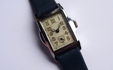 Usado, NOS vintage square rectangular watch manual wind men's unisex steel chrome case comprar usado  Enviando para Brazil