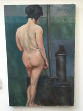 Pintura muito boa Hst tela 1960 Henri Engel de Salm sala de estar independente, usado comprar usado  Enviando para Brazil