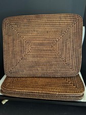 Conjunto de 6 tapetes de vime de vime de vime 17 1/2 X 13 5/8 polegadas marrom escuro COMO ESTÁ comprar usado  Enviando para Brazil