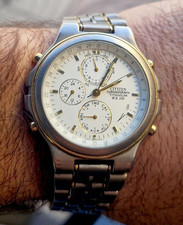 Vintage Citizen Cronógrafo Titânio Wr 100 Relógio Multifuncional Ref 6850-G82186, usado comprar usado  Enviando para Brazil