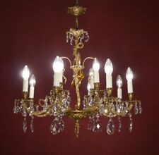 LUSTRE ANTIGO VINTAGE CRISTAL OURO BRONZE 12 LUZES Ø 24" ILUMINAÇÕES 2x comprar usado  Enviando para Brazil