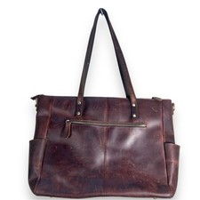 Bolsa tote de viagem de couro marrom escuro grão integral S-Zone comprar usado  Enviando para Brazil