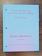 Printed Test Bank and Instructor's Resource Manual for Business Mathematics, 9th segunda mano  Embacar hacia Mexico
