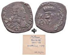 Milano quattrino 1707 usato  Cremona