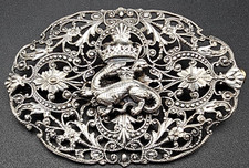 French Silver Crowned Salamander Brooch King Francis 1st na sprzedaż  Wysyłka do Poland