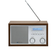 Radio nostalgiczne z DAB+, Bluetooth, orzech włoski, niebieski punkt, RXD180WN, nowe na sprzedaż  Wysyłka do Poland