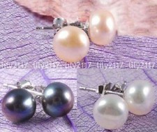Lindos brincos de prata pérola cultivada Akoya naturais 3 cores 7-12 mm AAA comprar usado Lindos brincos de prata pérola cultivada Akoya naturais 3 cores 7-12 mm AAA comprar usado  Enviando para Brazil