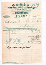 Litho Invoice Mühlberg Dresden 1909 Tribunal Fornecedor Roupas Moda comprar usado  Enviando para Brazil