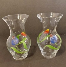 Handpainted floral glass for sale  San Diego