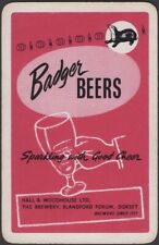 Cartas de baralho cartas únicas antigas vintage * BADGER BEERS * Arte publicitária de cervejaria A comprar usado  Enviando para Brazil