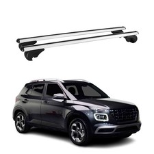 Porta-bagagens barras transversais rack de teto com trava para Hyundai Venue 2020-2025 cinza comprar usado  Enviando para Brazil