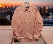 Usado, 🔥 Camisa polo masculina Ralph Lauren ajuste clássico rosa botão salmão tamanho 17 1/2 34/35 comprar usado  Enviando para Brazil