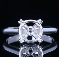 Anello solitario 9 mm semi-montaggio tondo in argento 925 con marchio TG: 7 US comprar usado  Enviando para Brazil