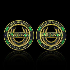 Cartão de pôquer Texas Hold'em ficha de proteção moeda de ouro medalha da sorte artesanato oco presente comprar usado  Enviando para Brazil