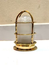 Usado, Luminária de teto vintage latão vidro leitoso montagem embutida - Estilo antigo comprar usado  Enviando para Brazil