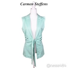 Colete Feminino Carmen Steffens cravejado - M - Azul-petróleo claro comprar usado  Enviando para Brazil