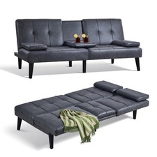 Leather futon sofa for sale  Brentwood