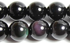 Lot perles obsidienne d'occasion  Bordeaux-