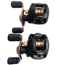 Usado, Lote 2 molinetes de pesca Bass Pro Shops Extreme Baitcaster 7 sistema de rolamento L8 M9 comprar usado  Enviando para Brazil