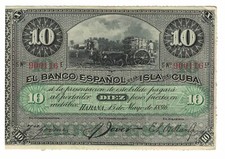 Banconota Diez 10  pesos Plata Banco Espanol  1896 Vintage Sud America comprar usado  Enviando para Brazil