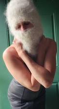 Mega Máscara de Esqui Balaclava Malha à Mão Mohair Branca Peluda  comprar usado  Enviando para Brazil
