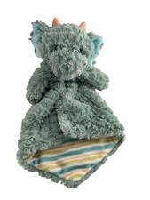 Edredom macio Aurora verde dinossauro pelúcia lovey bebê cobertor tecido listrado 13", usado comprar usado  Enviando para Brazil