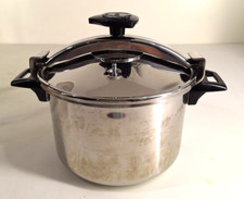 Panela de pressão Magefesa 18/10 aço inoxidável 6 quartos fogão feita na Espanha comprar usado  Enviando para Brazil